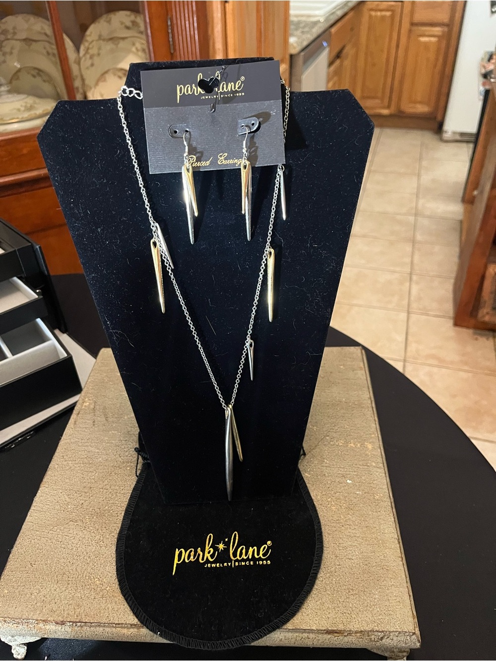Park Lane Gold Tone Spike Necklace and Earring Set